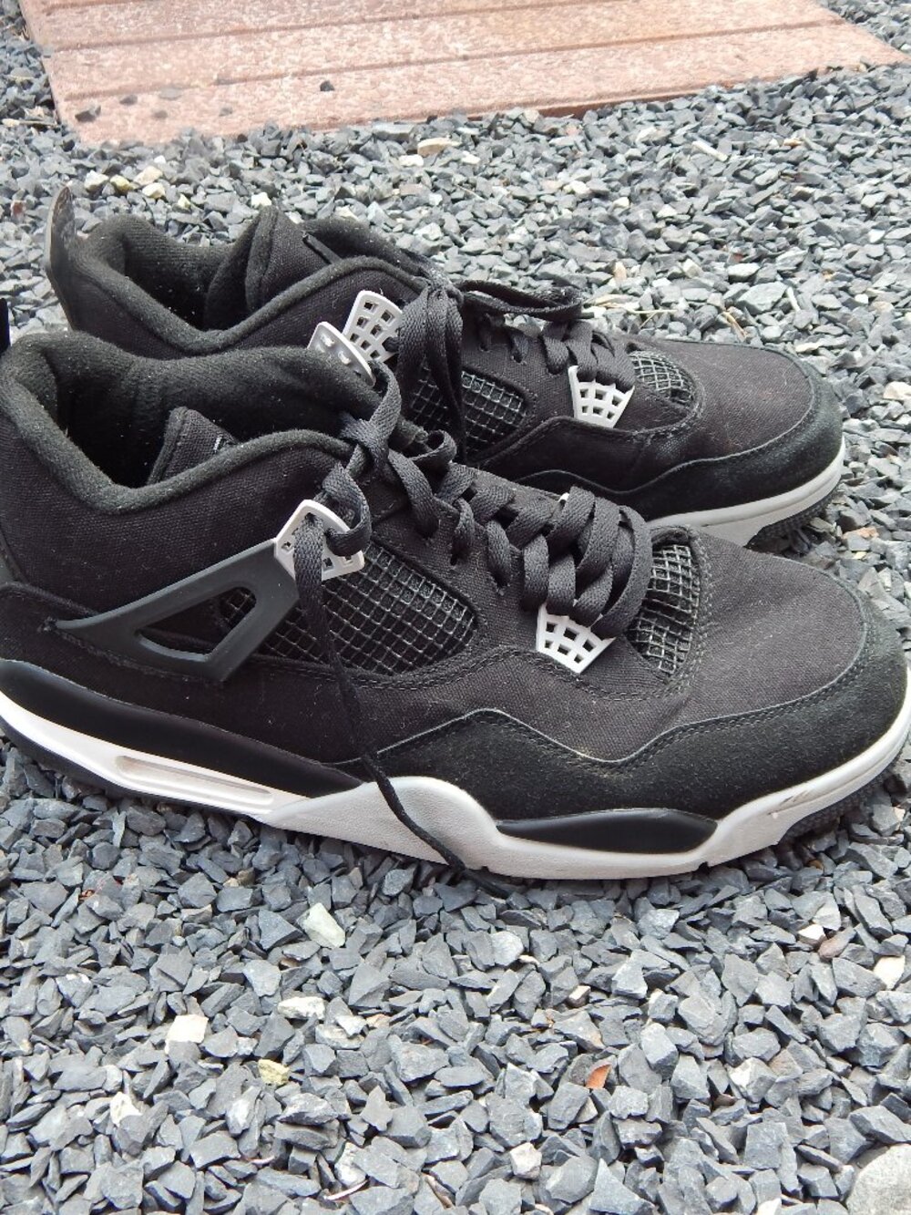 Air Jordan 4 Retro Rare Air Black Sneakers Mens Size 11.5 ****